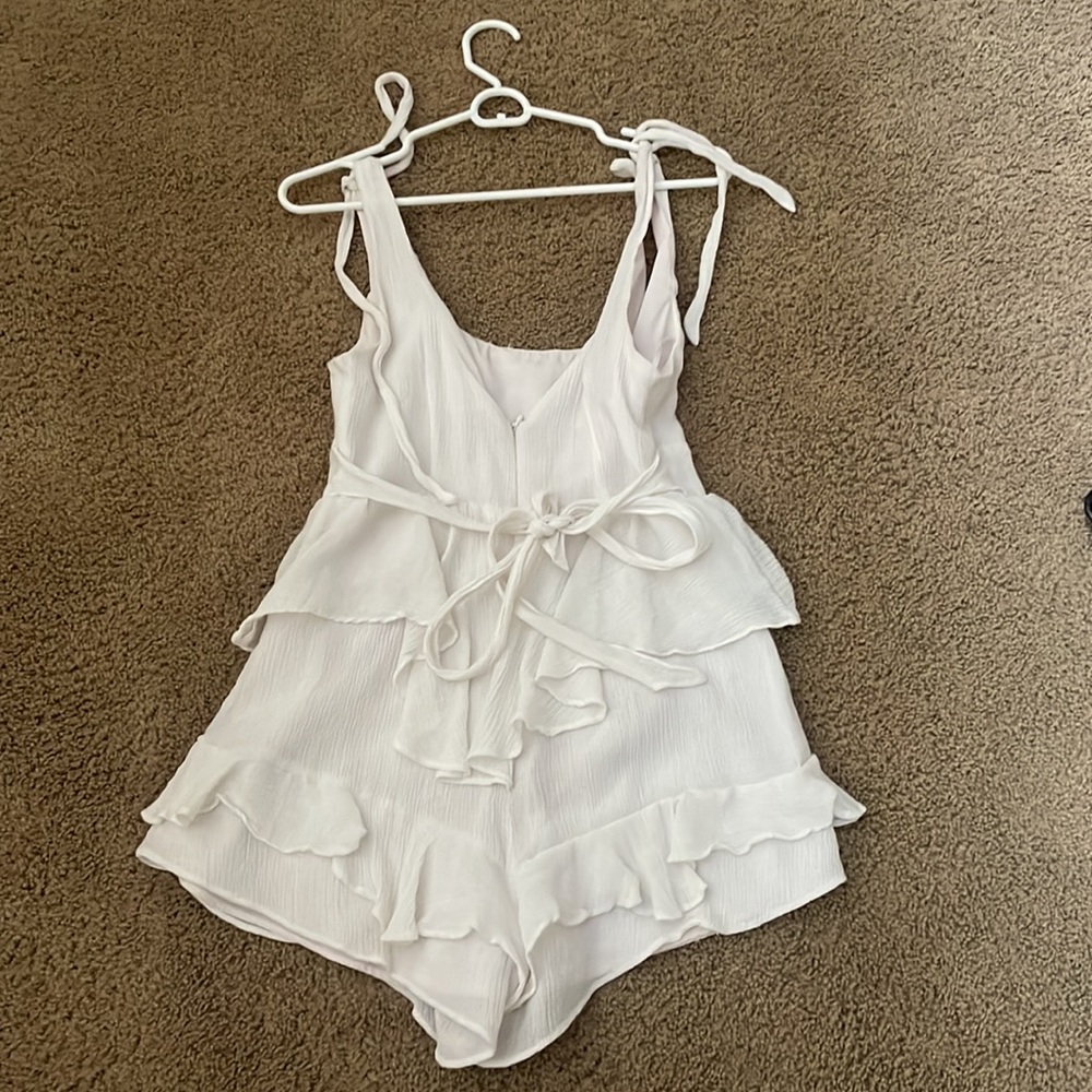 White Ruffle Romper - Picture 2 of 2